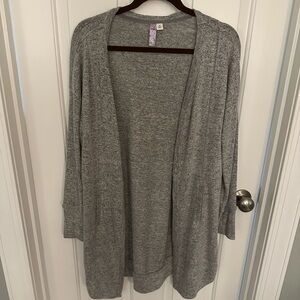 Alta Soft Gray Women's Open Front Sweater with Pockets